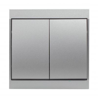 Łącznik podtynkowy świecznikowy Luna, 10A, 250V, WP-2L, srebrny (OR-OE-7601/G)