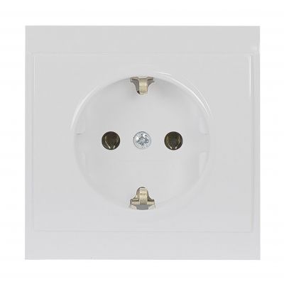 Gniazdo pojedyncze podtynkowe 2P+Z, Schuko Luna, 16A, 250V, PT-17L, biały (OR-OE-7605(GS)/W)