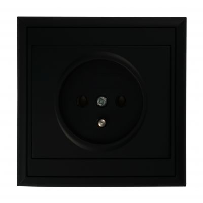 Gniazdo pojedyncze podtynkowe 2P+Z Luna, 16A, 250V, PT-16L, czarny (OR-OE-7605/B)