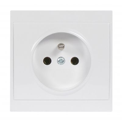 Gniazdo pojedyncze podtynkowe 2P+Z Luna, 16A, 250V, PT-16L, biały (OR-OE-7605/W)