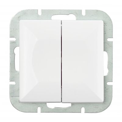 Łącznik podtynkowy schodowy podwójny Pearl, 10A, 250V, WP-2/5P, biały (OR-OE-7702/2/W)