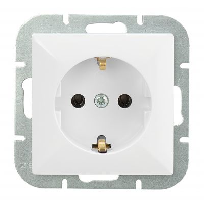 Gniazdo pojedyncze podtynkowe 2P+Z Schuko Pearl, 16A, 250V, PT-17P, biały (OR-OE-7705(GS)/W)
