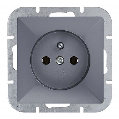 Gniazdo pojedyncze podtynkowe 2P+Z Pearl, 16A, 250V, PT-16P, antracyt (OR-OE-7705/A)