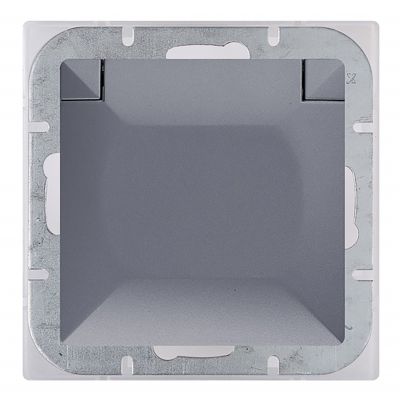 Gniazdo pojedyncze podtynkowe 2P+Z bryzgoszczelne z klapką Pearl, 16A, 250V, PT-16PH, antracyt (OR-OE-7705/AA)