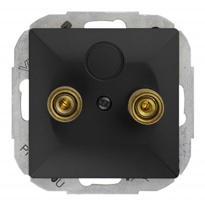 Gniazdo głośnikowe Pearl, PT-2PG, czarny (OR-OE-7711/B)