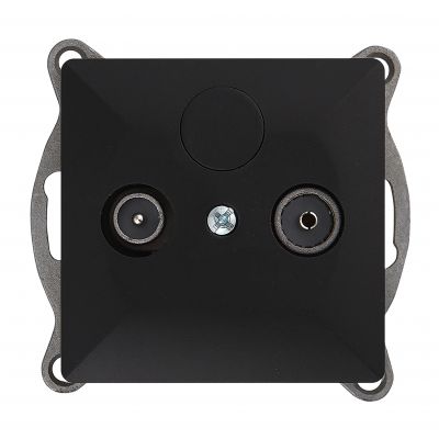 Gniazdo abonenckie "RTV" Pearl, 1,5dbt, GAP-P/K, czarny (OR-OE-7712/RTV/K/B)
