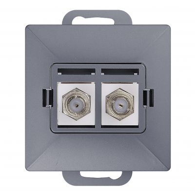 Gniazdo podw. typu F Pearl, TV/F-F1/P2, antracyt (OR-OE-7714/2/A)