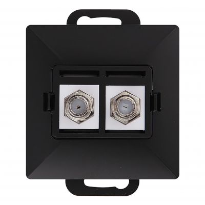 Gniazdo podw. typu F Pearl, TV/F-F1/P2, czarny (OR-OE-7714/2/B)