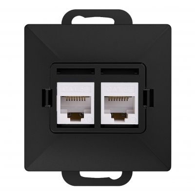 Gniazdo 2xRJ45 Cat5 Pearl, RJ45-5CAT/P2, czarny (OR-OE-7715/2/B)