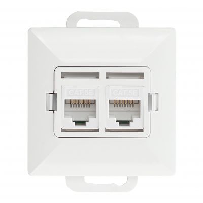 Gniazdo 2xRJ45 Cat5 Pearl, RJ45-5CAT/P2, biały (OR-OE-7715/2/W)