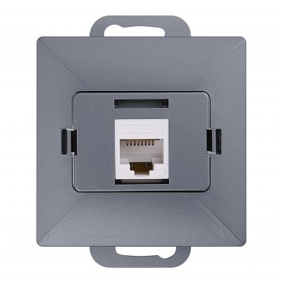 Gniazdo 1xRJ45 Cat5 Pearl, RJ45-5CAT/P1, antracyt (OR-OE-7715/A)