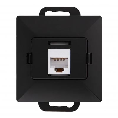 Gniazdo 1xRJ45 Cat5 Pearl, RJ45-5CAT/P1, czarny (OR-OE-7715/B)
