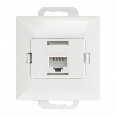 Gniazdo 1xRJ45 Cat5 Pearl, RJ45-5CAT/P1, biały (OR-OE-7715/W)