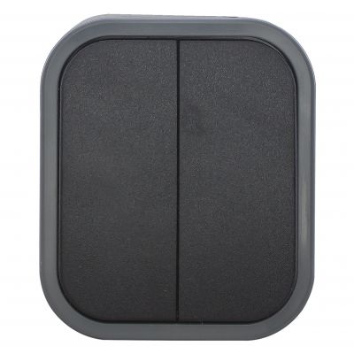 Łącznik natynkowy świecznikowy B2, 10A, 250V, IP54, WNT-2B2, szary/czarny (OR-OE-7801/GB)