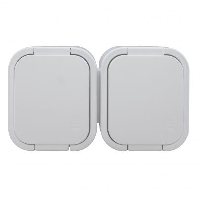 Gniazdo podwójne natynkowe 2P+Z, Schuko, bryzgoszczelne z klapką B2, IP54, NT-7B2, biały (OR-OE-7806(GS)/W)