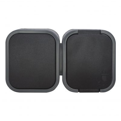 Łącznik natynkowy jednobiegunowy + Gniazdo pojedyncze 2P+Z B2, IP54, GWN-B2, szary/czarny (OR-OE-7807/GB)