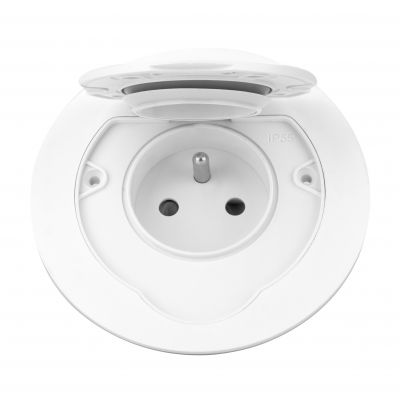 Hermetyczne gniazdo elektryczne okrągłe IP55 1x2P+Z(French) białe ORNO (OR-GM-9030/W)