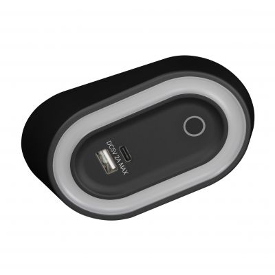 AGRA lampka podszafkowa LED 2,5W, 80lm, 4000K, z włącznikiem bezdotykowym i funkcją ładowania USB A+ (AD-OM-6564L4/B/USB)