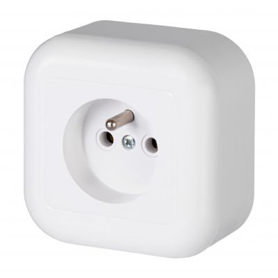 Gniazdo pojedyncze natynkowe 2p+Z 16A, 250V, FAN, biały (NT-16F BIAŁY)