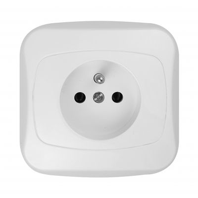 Gniazdo pojedyncze podtynkowe 2p+Z 16A, 250V, ATUT, biały (PT-16A BIAŁY)