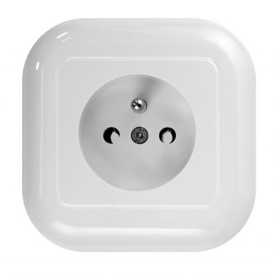 Gniazdo pojedyncze podtynkowe 2p+Z 16A, 250V, FAN, biały (PT-16F BIAŁY)