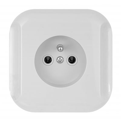 Gniazdo pojedyncze podtynkowe 2p+Z 16A, 250V, TOPAZ, biały (PT-16TB BIAŁY)