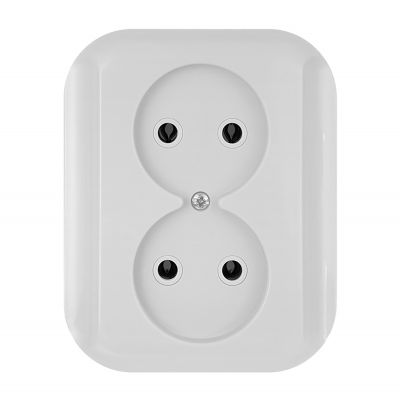 Gniazdo podwójne podtynkowe 2x2p 16A, 250V, TOPAZ, biały (PT-5TB BIAŁY)