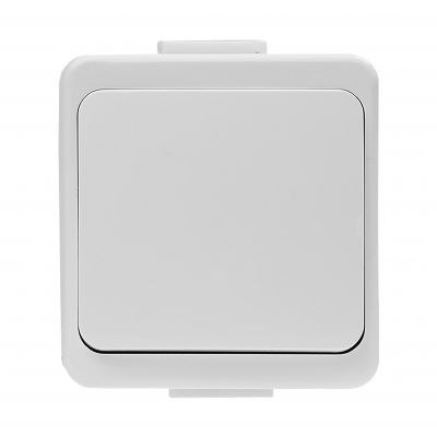 Łącznik zwierny natynkowy 10A, 250V, światło/dzwonek IP44, SMART, biały (WNT-6/7S BIAŁY)