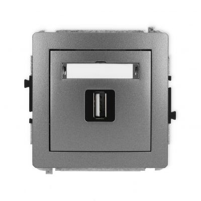 KARLIK DECO Gniazdo pojedyncze USB A-A 2.0 grafitowy 11DGUSB-1 (11DGUSB-1)