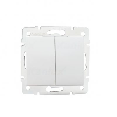 LOGI Łącznik dwugrupowy świecznikowy śrubowy 10AX 250V biały 021010102 25066 KANLUX (25066)