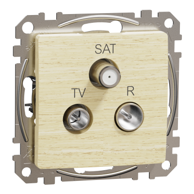 Sedna Design & Elements Gniazdo antenowe R-TV-SAT końcowe 4dB brzoza efekt drewna SDD180481 SCHNEIDER (SDD180481)