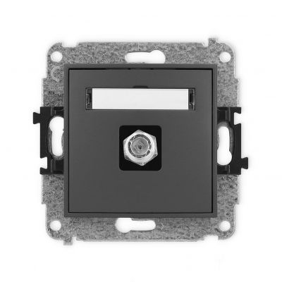 KARLIK MINI Gniazdo pojedyncze antenowe typu F (SAT) niklowany grafitowy mat 28MGF-1 (28MGF-1)