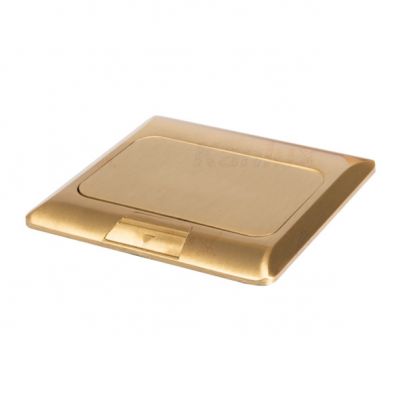 Puszka podłogowa POP-UP kwadratowa metalowa 1+1/2 x M45 / mosiądz BIURO+ 28308 KANLUX (28308)