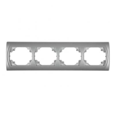 KARLIK LOGO Ramka pozioma poczwórna srebrny metalik 7LRH-4 (7LRH-4)