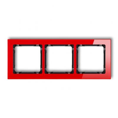 KARLIK DECO Ramka potrójna - efekt szkła (ramka: czerwona; spód: czarny) 17-12-DRS-3 (17-12-DRS-3)
