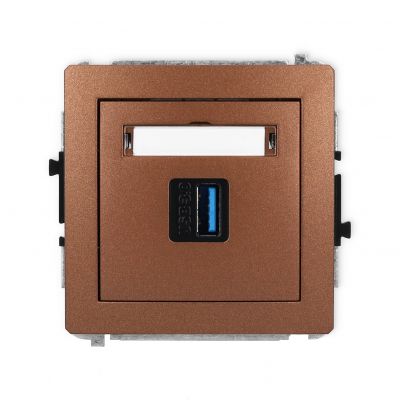 KARLIK DECO Gniazdo pojedyncze USB A-A 3.0 brązowy metalik 9DGUSB-5 (9DGUSB-5)