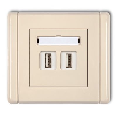 KARLIK FLEXI Gniazdo podwójne 2xUSB A-A 2.0 beżowy 1FGUSB-2 (1FGUSB-2)