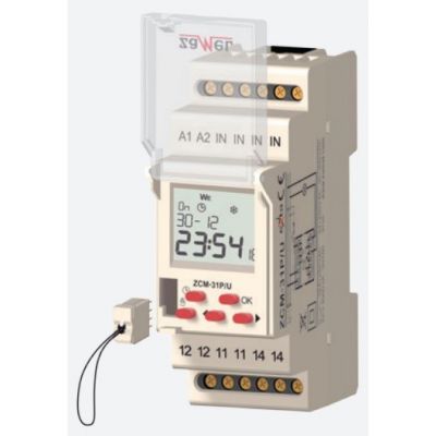 PROGRAMATOR CZASOWY ASTRONOMIC ZNY Z PAMIĘCIĄ ZEWNĘTRZNĄ 24-250V AC 30-300V DC TYP: ZCM-31P/U EXT10000217 ZAMEL (EXT10000217-WPL)