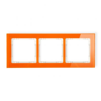 KARLIK DECO Ramka potrójna - efekt szkła (ramka: pomarańczowa; spód: beżowy) 13-1-DRS-3 (13-1-DRS-3)