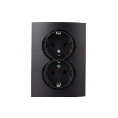 LOGI Gniazdo SCHUKO kompletne 02127142 czarny mat 33609 KANLUX (33609)