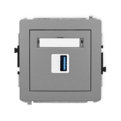 KARLIK DECO Gniazdo pojedyncze USB A-A 3.0 szary mat 27DGUSB-5 (27DGUSB-5)