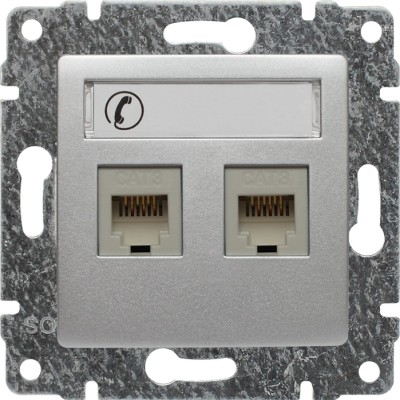 VENA:ALUMINIUM GN.TEL.RJ 11 PODW,BEZ RAMKI,Z ETYKIETĄ (514064)