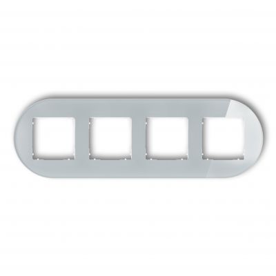 KARLIK ICON Ramka poczwórna okrągła - efekt szkła (ramka: szara; spód: biały) szary 15-0-IRSO-4 (15-0-IRSO-4)