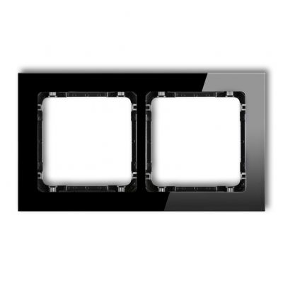 KARLIK DECO Ramka podwójna - efekt szkła (ramka: czarna; spód: czarny) 12-12-DRS-2 (12-12-DRS-2)