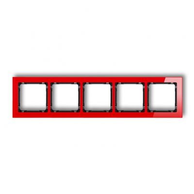 KARLIK DECO Ramka pięciokrotna - efekt szkła (ramka: czerwona; spód: czarny) 17-12-DRS-5 (17-12-DRS-5)