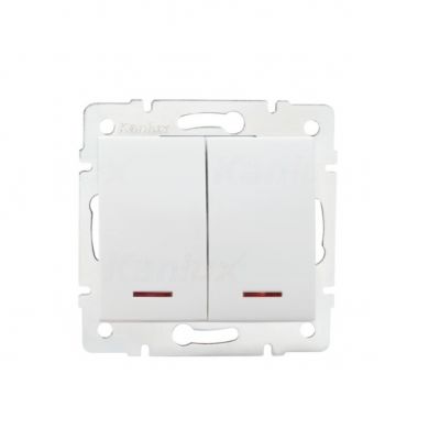 Łącznik dwugrupowy świecznikowy z LED LOGI 02-1120-102 biały 25079 KANLUX (25079)