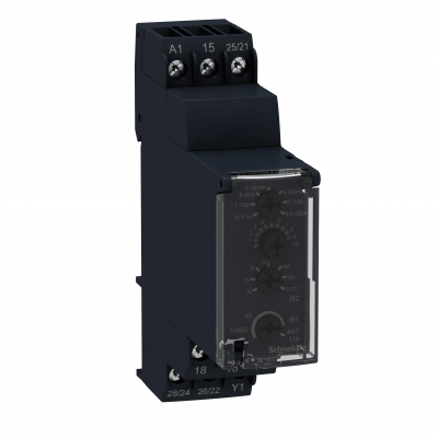 Zelio Time Przekaźnik czasowy wielofunkcyjny 0.1s/100h 24V DC 24 240V AC 2C/O RE22R2MMU SCHNEIDER (RE22R2MMU)