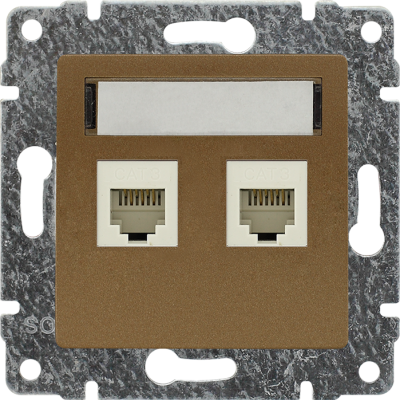 VENA:PATYNA GN.TELEFONICZNO-KOMPUTEROWE,RJ45,KAT 5E,NIEEKRAN.Z PRZESŁ.+RJ11,B/RAMKI (513069)