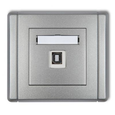 KARLIK FLEXI Gniazdo pojedyncze USB A-B 2.0 srebrny metalik 7FGUSB-3 (7FGUSB-3)