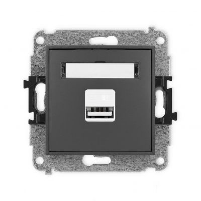 KARLIK MINI Ładowarka USB pojedyncza USB A, 10W max., 5V, 2A grafitowy mat 28MCUSB-3 (28MCUSB-3)